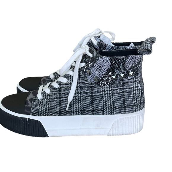 Jessica Simpson Emiliya Multi Print and Texture Platform Sneaker Black 7.5 M - Picture 4 of 7